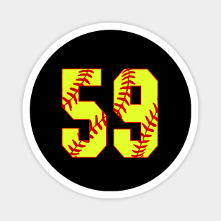 Fastpitch Softball Number 59 #59 Softball Shirt Jersey Uniform Favorite Player Biggest Fan Magnet